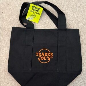 Trader Joe's Black Canvas mini Tote Bag